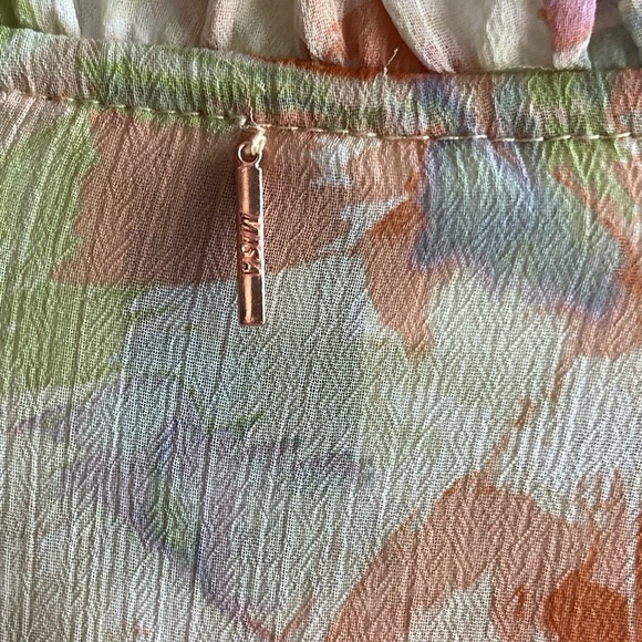 NWT MISA Los Angeles Pastel Watercolor Flowy Marcele Midi Dress Size Small - Picture 9 of 10